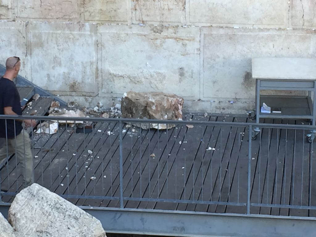 Stone Falls From Israel's Western Wall