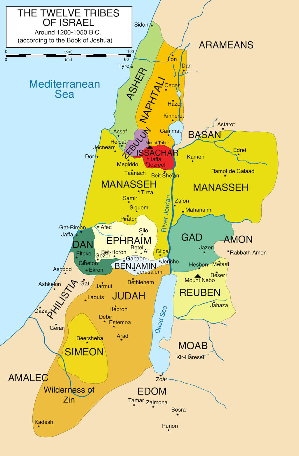 12 Tribes Of Israel Map 